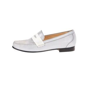 Reflective COLE HAAN Loafers White/Silver Monroe Penny Argento Size 5.5